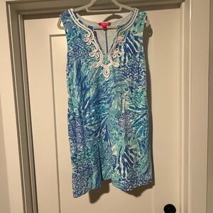 Lilly Pulitzer Blue and Green Shift Dress